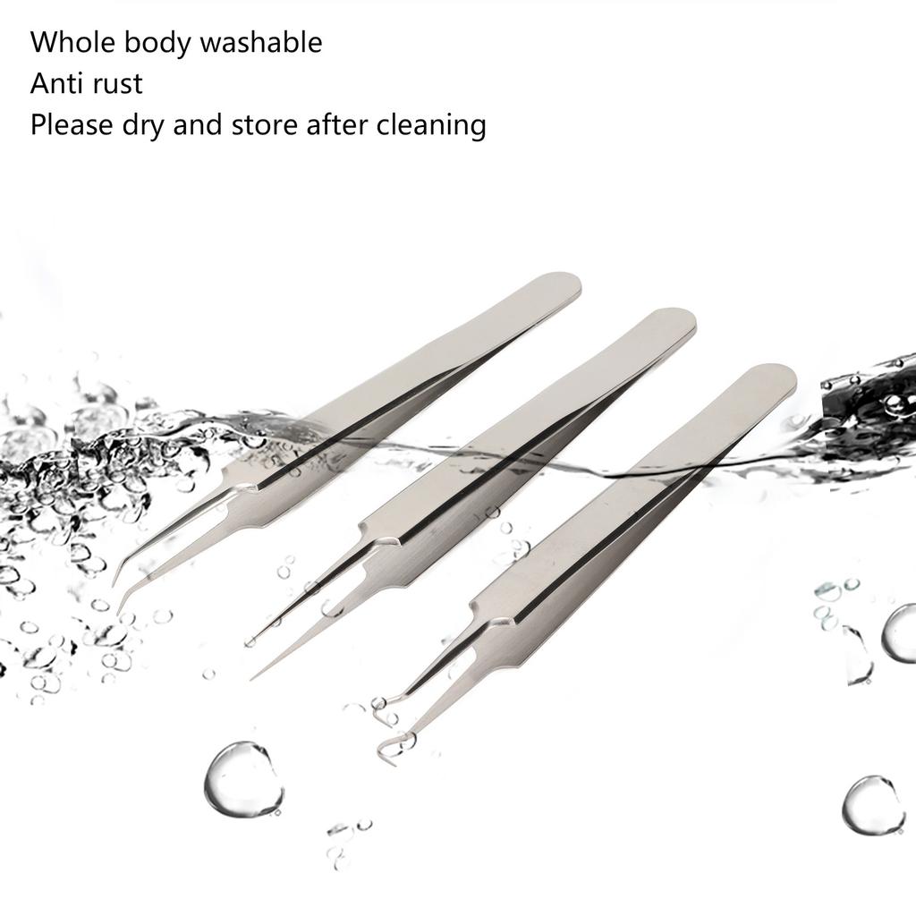 3pcs Blackhead Tweezers Extractor Beauty Salon Stainless Steel Pimples Whiteheads Comedones Remover Tool