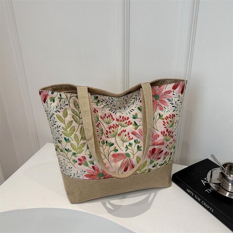 Canvas bag 2025 new ins fashion shoulder tote bag commuter handbag large capacity women's bag batch