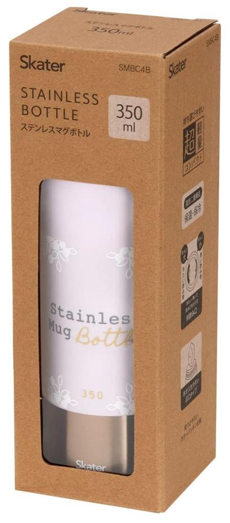 Skater Stainless Steel Mug Bottle, Pale Tone Lilac, 350ml, SMBC4B-A