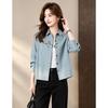 D.F.DEAR Women's Embroidered Floral Cotton Long-Sleeve Shirt