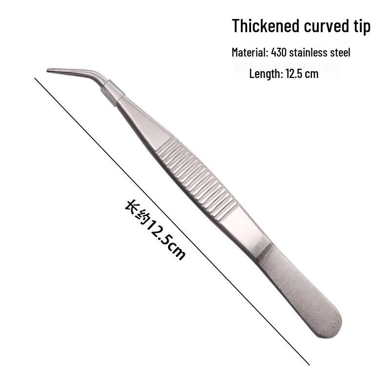 304 Stainless Steel Round Tip Tweezers with Teeth, Non-Slip, Ideal for Aquatic Plant Care and Gardening.
