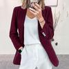 Autumn Winter Women's Corduroy Blazer Slim-fit Solid Color Casual Blazer