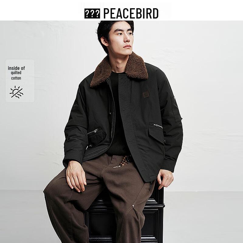

Peacebird Men s Barn-Style Fur Collar Thickened Jacket L