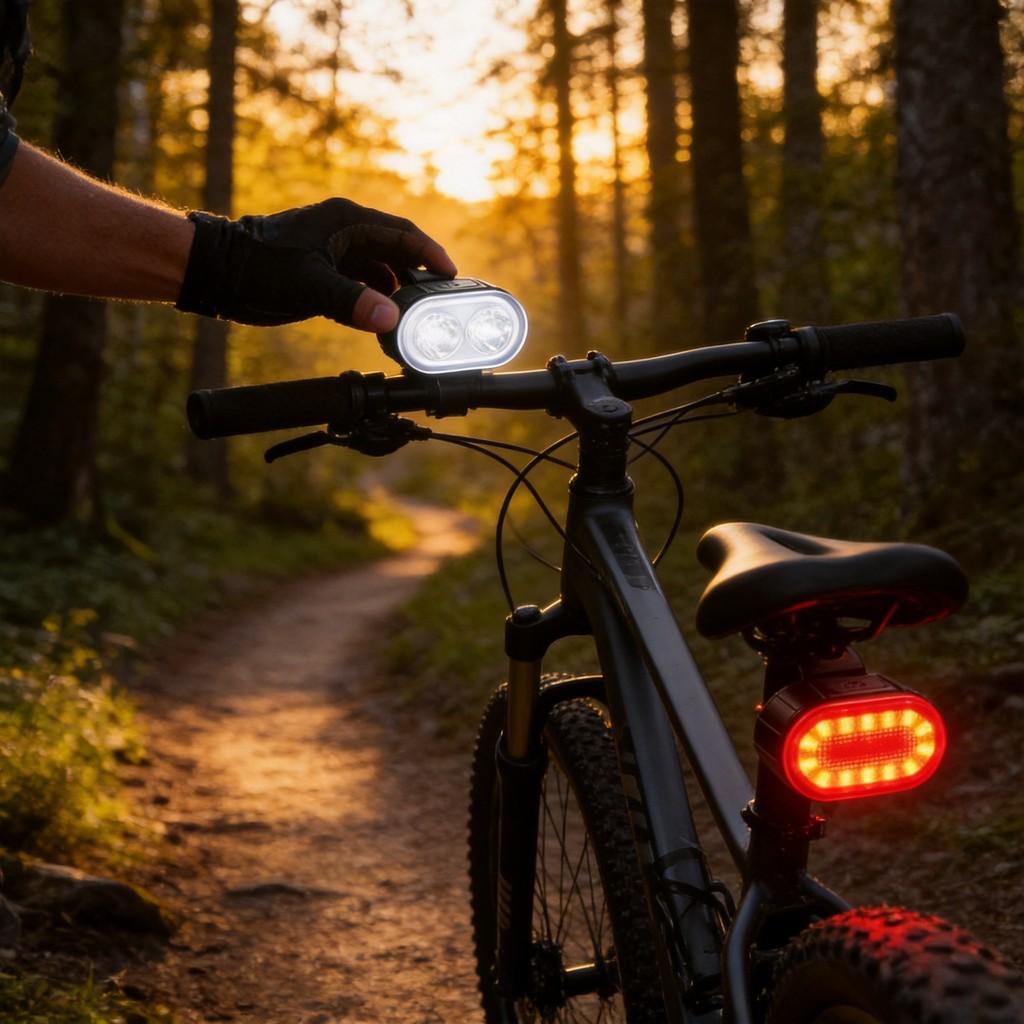 Mountain Bicycle Night Riding Light Waterproof Rechargeable Usbc For Outdoor Cycling And Camping
