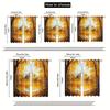 2pcs Autumn Maple Leaf & Cottage Scenery Curtains - 100% Polyester   Ginkgo Tree & Castle Print   Semi-Transparent   Machine Washab