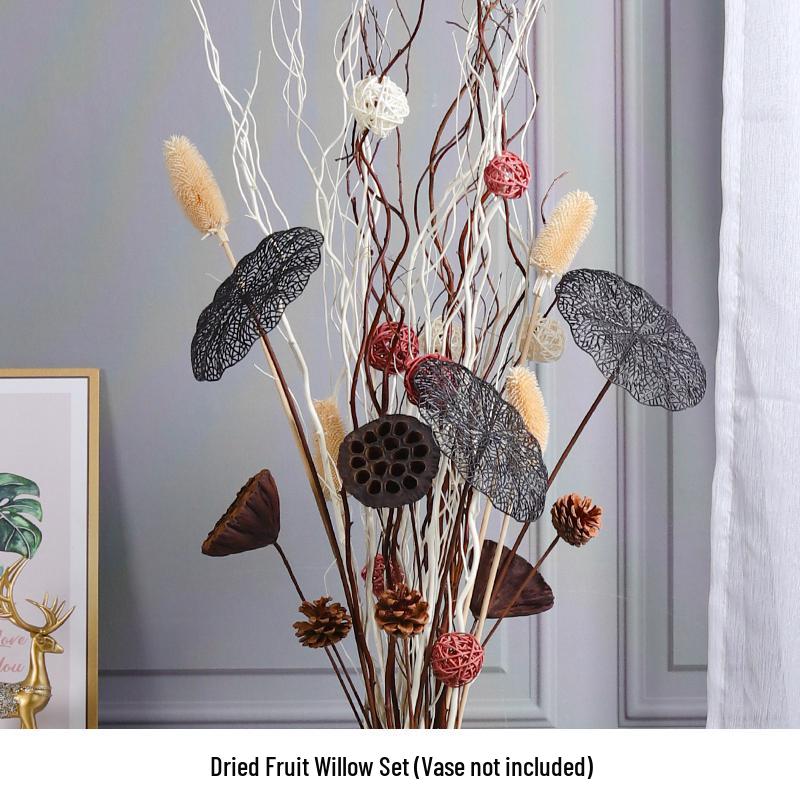 Nordic Minimalist Ceramic White Floor Vase for Dried Flowers and Lucky Bamboo, Living Room Decor