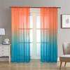 1Pair Pole Piercing Rainbow Gradient Curtain Polyester Bedroom Curtain  Bedroom