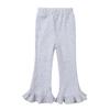 Korean Girls' Slim Fit Bell Bottom Knit Pants - Stylish Casual Kids' Outerwear