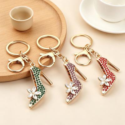 Portachiavi Ciondolo Strass Scintillanti Charms Tacchi Alti Portachiavi con Moschettone Portachiavi Galvanizzato Accessorio per Borsa