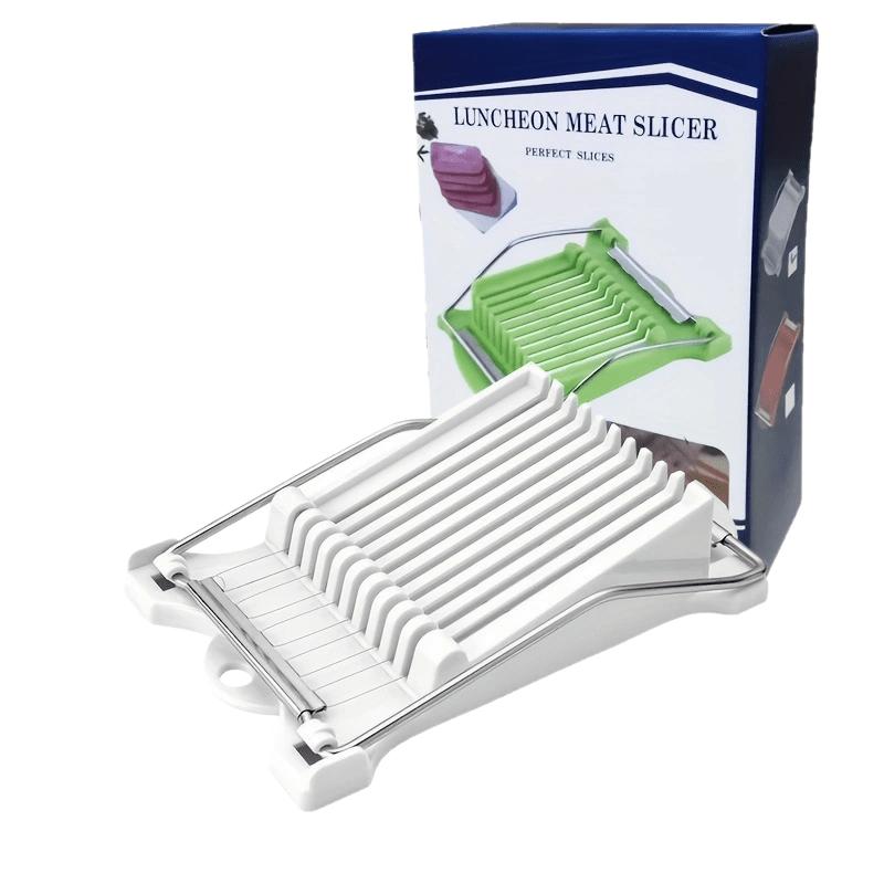 

Ручной слайсер из нержавеющей стали для ветчины, картофеля, мясного хлеба, фруктов, яиц, кухонные принадлежности, прочный кухонный инструмент, машина для нарезки белый
