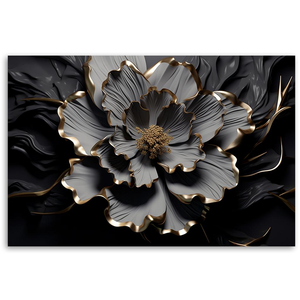 Canvas Print, Abstract Lotus Flower Glamour AI