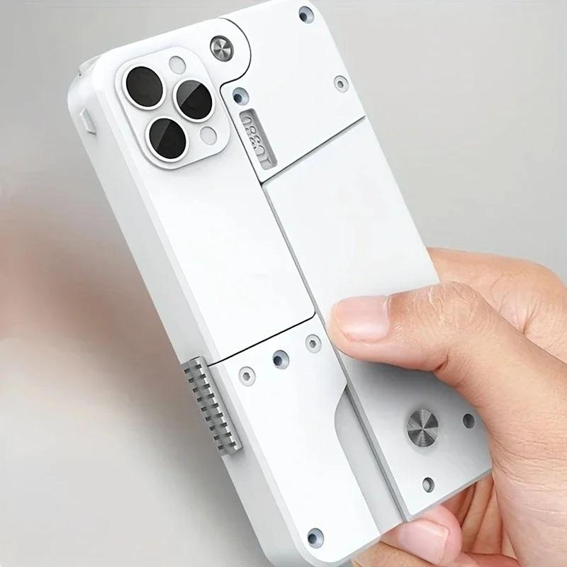 Folding Phone Shape Pistol Gun Toy Soft Bullet Shell Eject Joke Fun 12 Pro Mox Birthday Prank Gifts for Boys