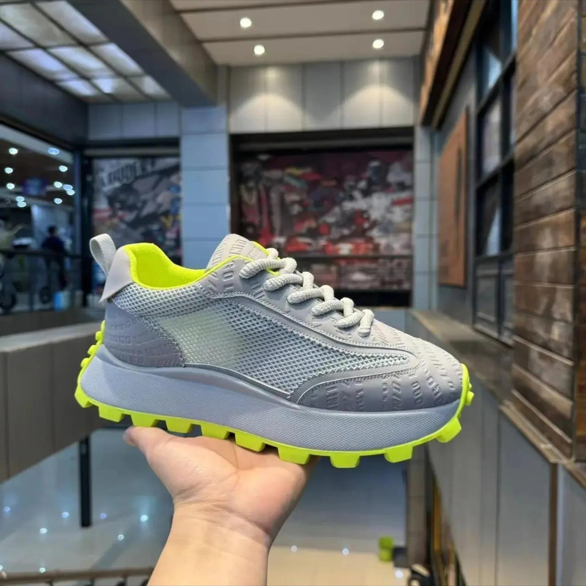 

Кроссовки мужские дизайнерские ретро кроссовки модные повседневные кожаные сетчатые дышащие высокие спортивные туфли на плоской платформе 39