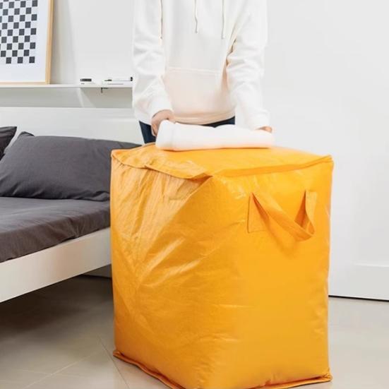 Clothing Blanket Storage Bag with Reinforced Handle Large Capacity Zipper Closure Waterproof Comforter Blanket Container