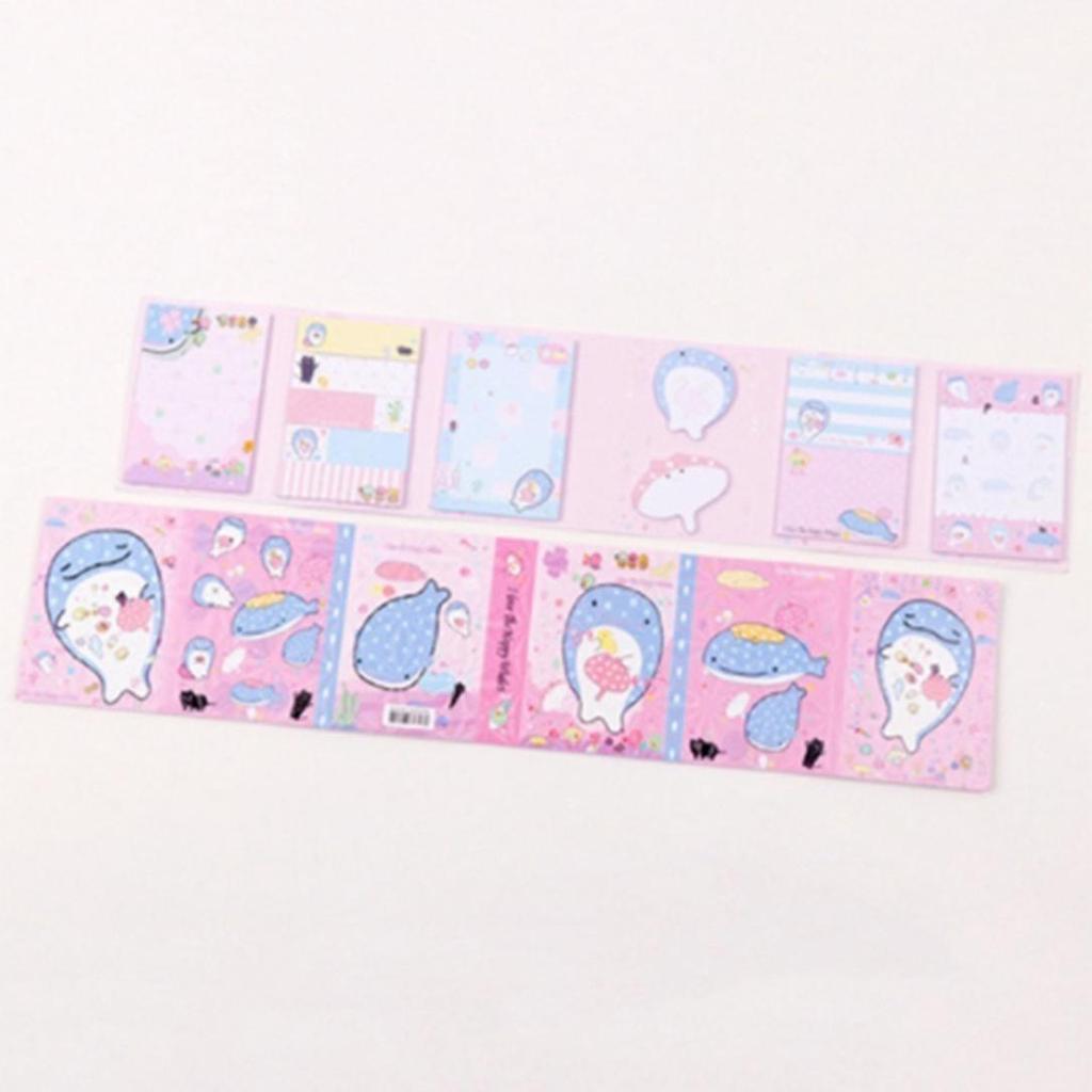 Cute Bookmark Gift Whale Foldable Sticky Notes Memo Paper Sticker