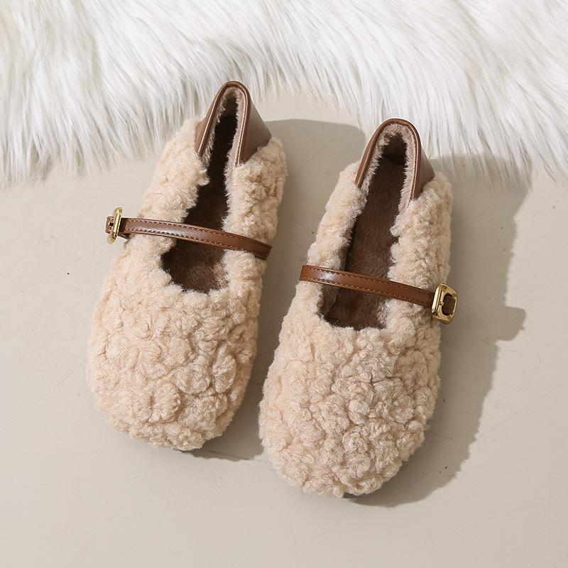 

[Индивидуальный] C51 новая модная женская обувь 2025 осень и зима теплая пушистая обувь повседневная велюровая однотонная хлопковая 40