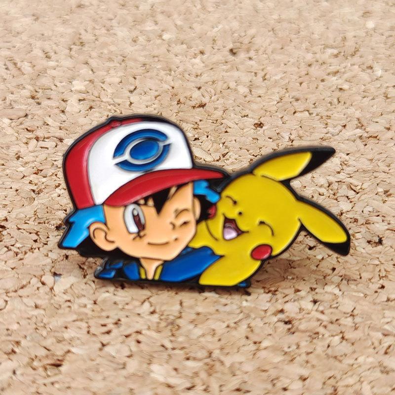 Ash Ketchum And Pikachu Anime Brooch For Backpacks Enamel Pin  Brooch For Women Badges Pin Brooches Jewelry Accessories
