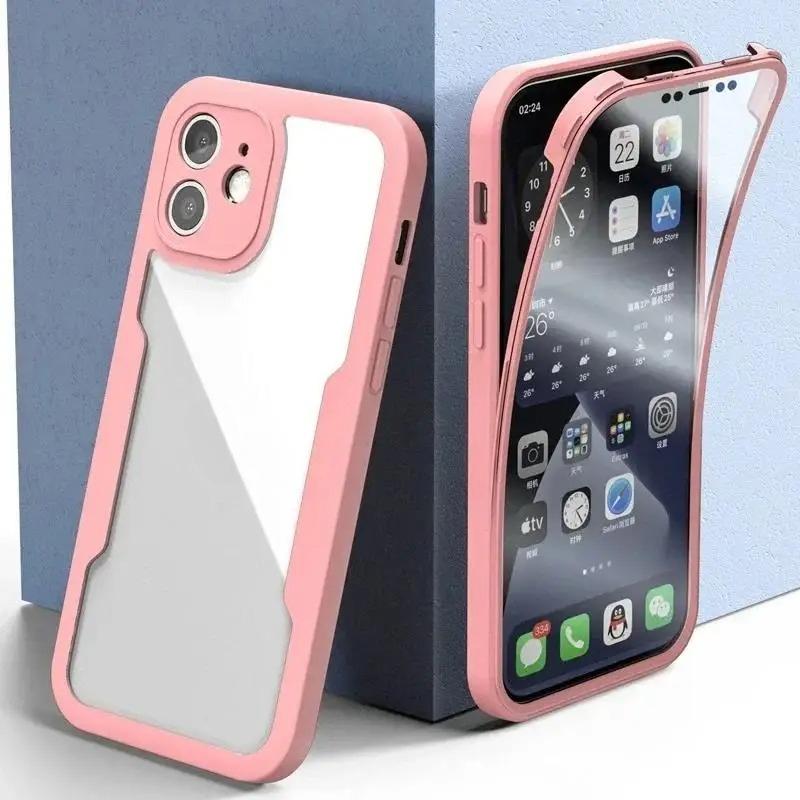 360 Full Cover Case For iPhone 17 Pro Max Air Capa For iPhone 16 Pro Max 14 15 Plus 16E 13 12 Mini Screen Protection Phone Cover
