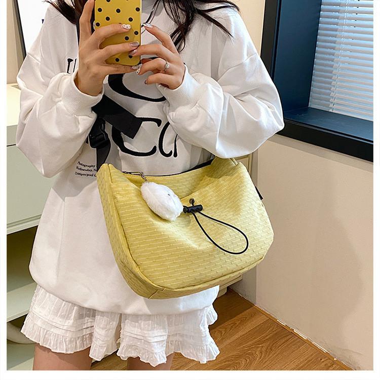 Soft Stylish Nylon Canvas Shoulder Tote Bag For Casual Travel In Vibrant Colors