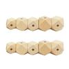Childrenswear 10Pcs Wooden Geometric Hexagon Beads DIY Unpainted Teether Necklace Accessory