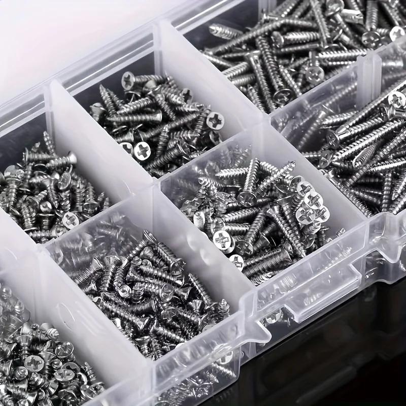 400/800 Self-tapping Wood Screws Set, M2 Cross Pan Head Steel Plate Screws, Self-tapping Screws Mixed Set