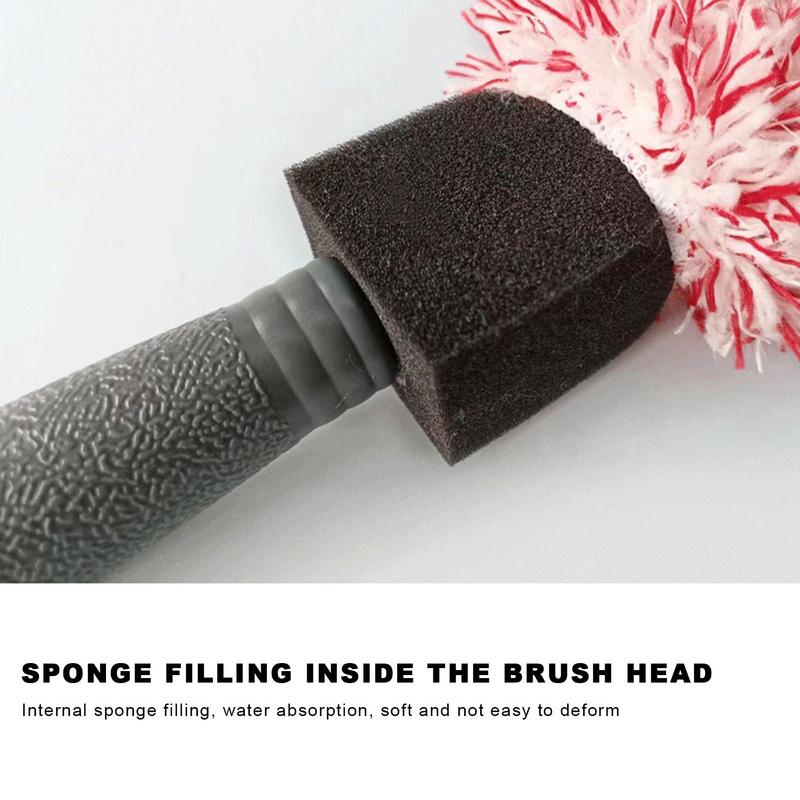 Auto Wheel Hub Brush With Ergonomic Handle Car Detailing Brushes Soft Car Cleaning Brush Microfiber Auto Accessories