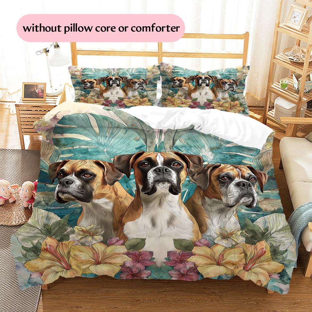 Boxer Pattern Bedding Home Decoration Birthday Gift (1 * Duvet Cover + 2 * Pillowcase, Without Core)