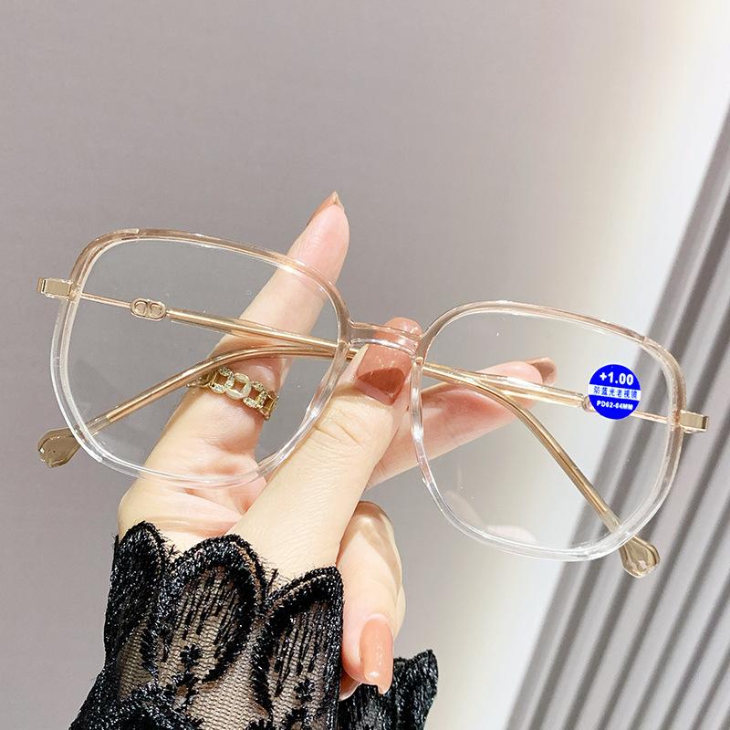 New Fashion Reading Glasses Women Large Frame Anti Blue Light Eyewear Presbyopia Hyperopia +1.0 +1.5 +2.0