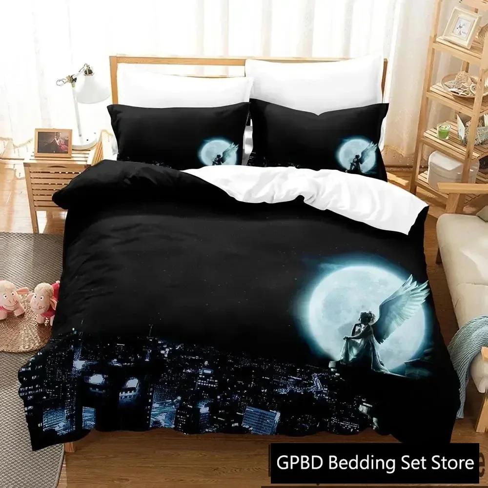 3D Print Guardian Angel Comfortable Duvet Quilt Cover Pillowcase Bedding Set Children Bedroom Decoration Home Textile