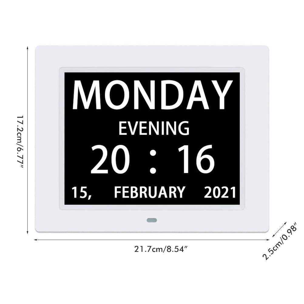 8 Inch Digital Calendar Day Clock Auto Dimmable Electronic Digital Clock with Large Screen Digits