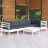 Vidaxl 6-Cz. Garden Lounge Set, With Cushions, White