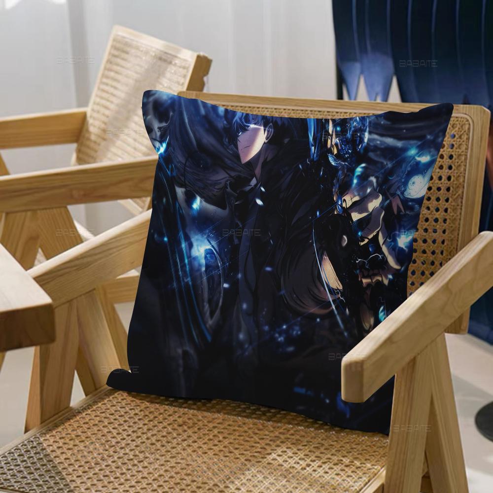 

Anime Solo Leveling 2 Sung Jin Woo Cha Hae Pillow Gifts Home Office Furnishings Bedroom Sofa Car Cushion Cover case 45x45cm 12x12Inch