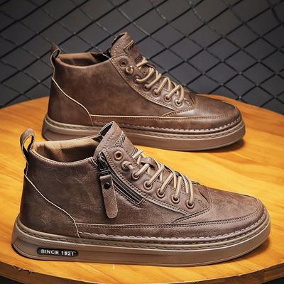 Spring Men's Shoes New Breathable High-top Martin Boots Men's Trend Versatile Non-slip Chef Shoes Men's Tooling Shoes Board Shoes