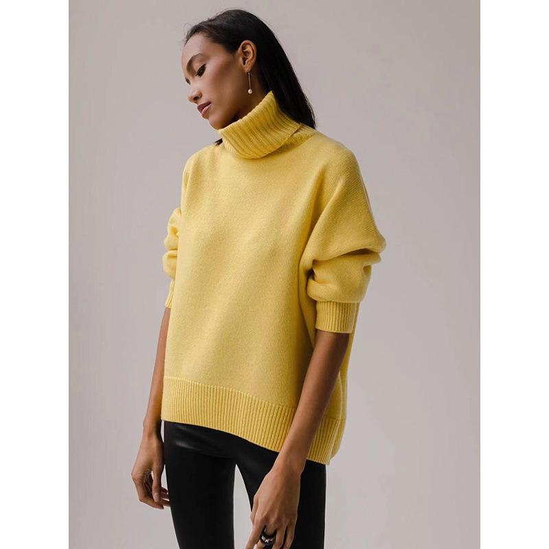 Turtle Neck Cashmere Winter Sweater Women 2021 Elegant Thick Warm Female Knitted Pullover Loose Basic Knitwear Jumper