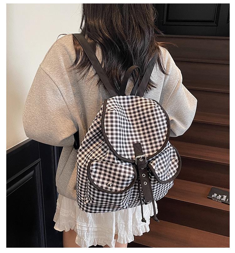 Cross-Border 2025 Plaid Commuter Backpack - Large Capacity, Versatile Schoolbag