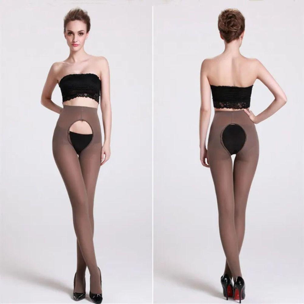 Step On Foot Women Leggings High Waist Plus Size Leggings Sexy Open Crotch Pantyhose  Women