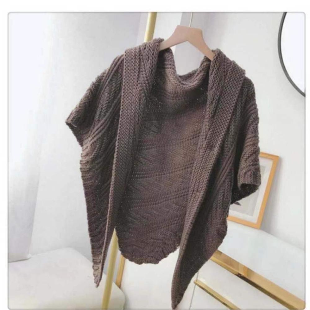 Leather Buckle Knitted Shawl Clothes Accessories Neck Warmer Autumn Winter Scarf  Women Lady