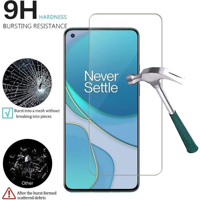 Film de protection - One Plus - 8T - Lot de 4 - Verre trempé - Anti-rayures - Installation facile
