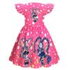 83028 Kids Lily Lovebraids Cartoon Print Girls Ruffle Short Sleeves Dress