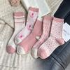 5 Pairs of Female Autumn Winter Vintage Warm Mid Tube Cotton Socks