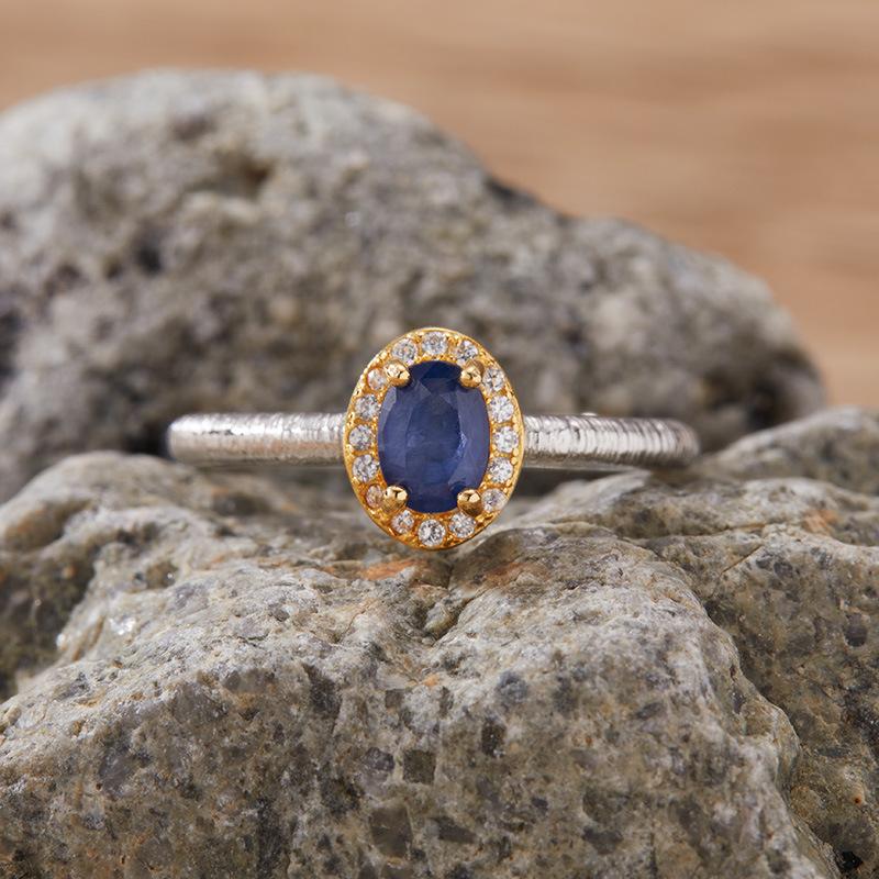 Inele cu Topaz, Tanzanit, Granat, Safir de Culoare Naturală S925 Argint Sterling Inel pentru Deget Arătător Cercei Bijuterii