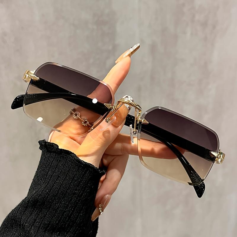 Trendy and Unique Outdoor Fashion Glasses, Frameless Narrow Fashion Glasses, Unisex. Suitable for Summer Outings, Beach Vacations