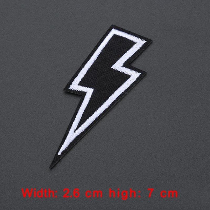 2 Pezzi Patch Ricamate Logo Fulmine Patch Termoadesive per Abbigliamento