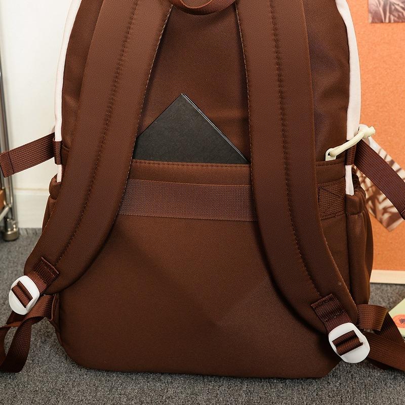 New High-value, Fresh and Sweet, Contrasting Color Splicing Backpack, Lightweight and Simple Backpack for Junior High School Students