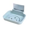 Soap Holder Hollow Smile Face Thicken PP Self-Adhesive Wall Mounted Self Draining Soap Holder for Bathroom