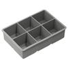 Ice Cube Mold Large Silicone Square Ice Cube Tray 6 Grids Design Ice Making Mold with Lid for Home Kitchen