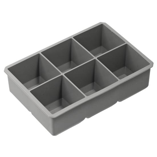 Ice Cube Mold Large Silicone Square Ice Cube Tray 6 Grids Design Ice Making Mold with Lid for Home Kitchen