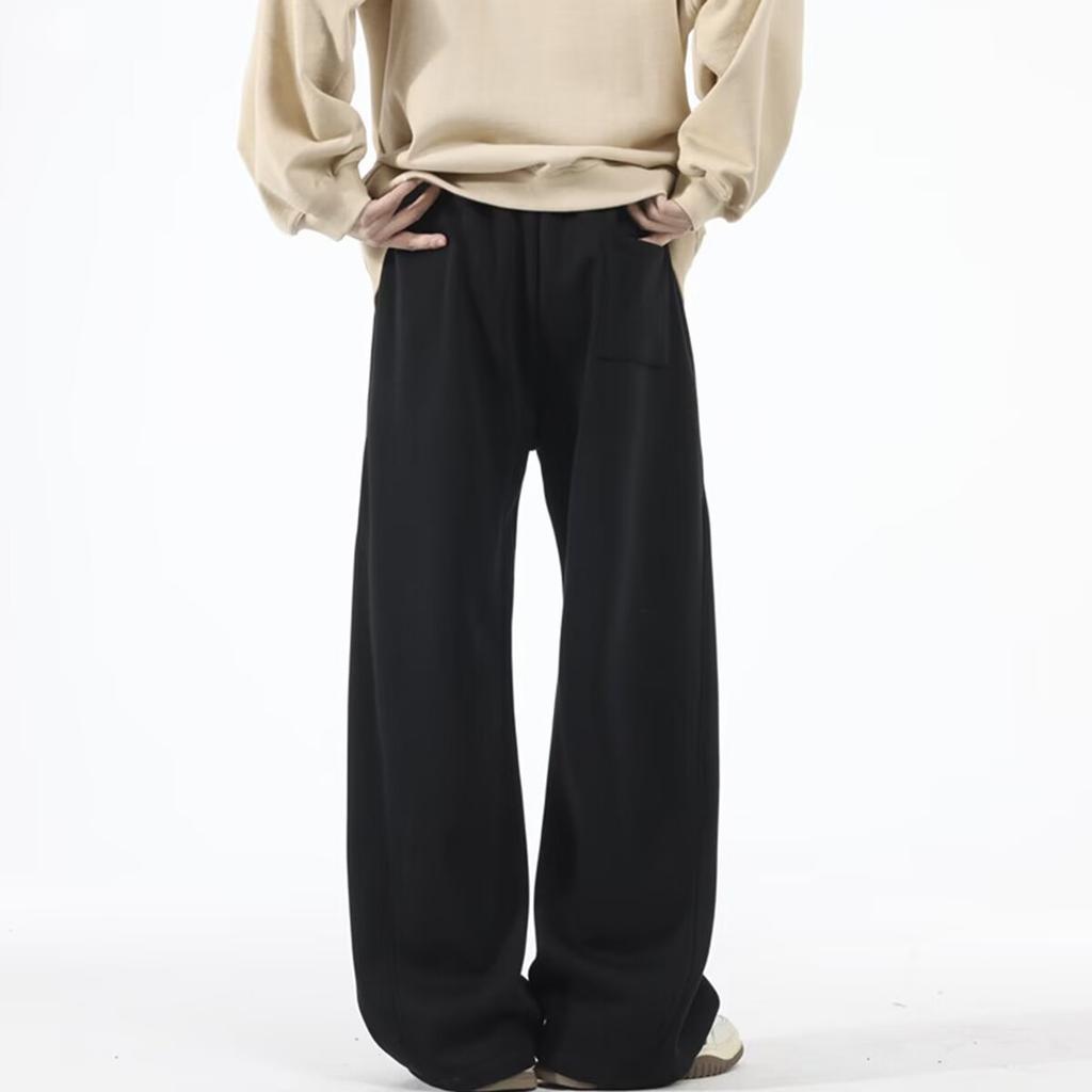 Solid Color Straight-leg Sweatpants Men's Thin Trendy New Loose and Lazy Versatile Casual Simple and Comfortable Trousers