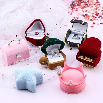 Lovely Velvet Jewelry Box Container Wedding Ring Box for Earrings Necklace Bracelet Display Gift Box Holder
