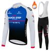 Team Men's Fleece Cycling Jersey Suit Set Warm Fleece Long Sleeved Overalls and Long Pants Winter Cycling Sportswear